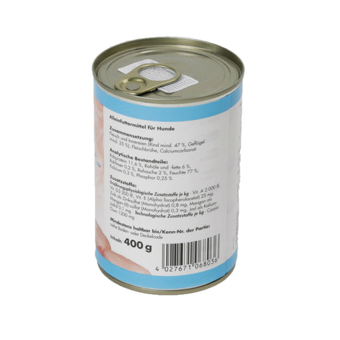 Hrana umeda pentru caini Grau cu Vita si Pasare 400 g